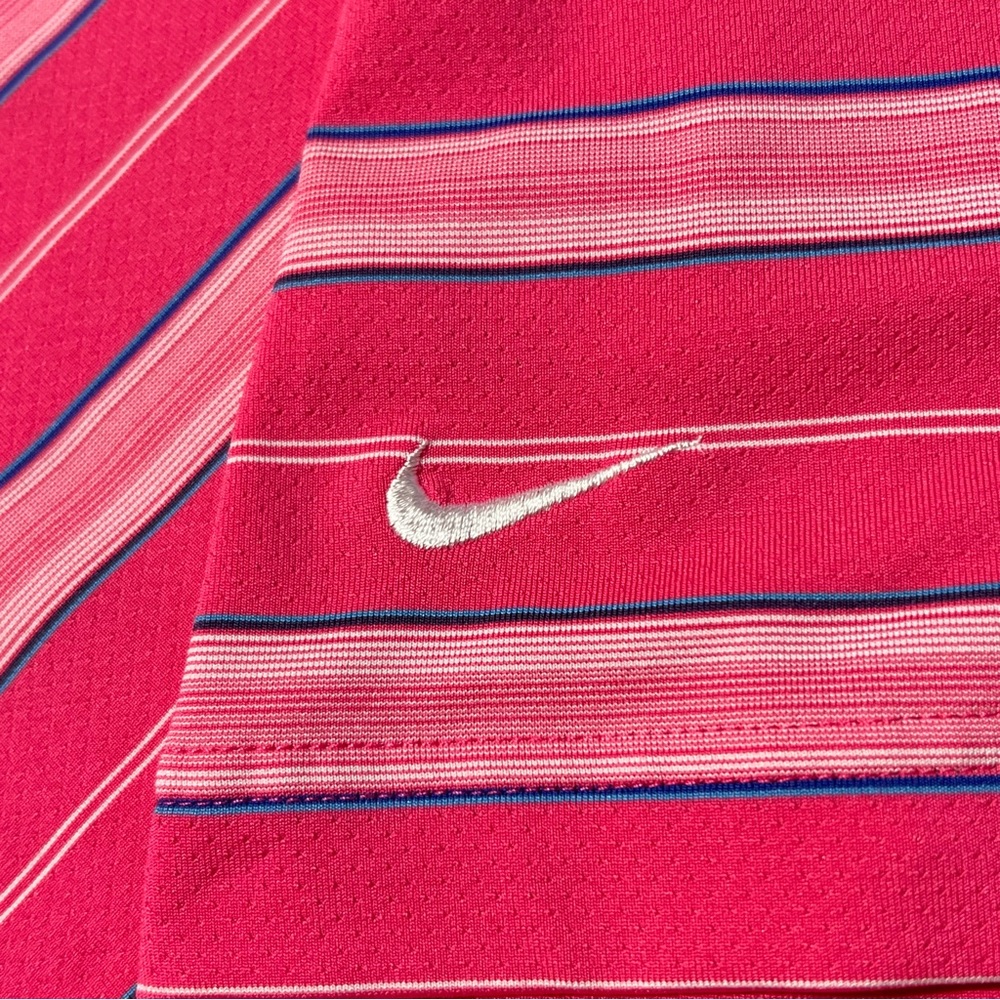 Nike Golf Pink Striped Polo Shirt Men’s XL - Picture 6 of 7